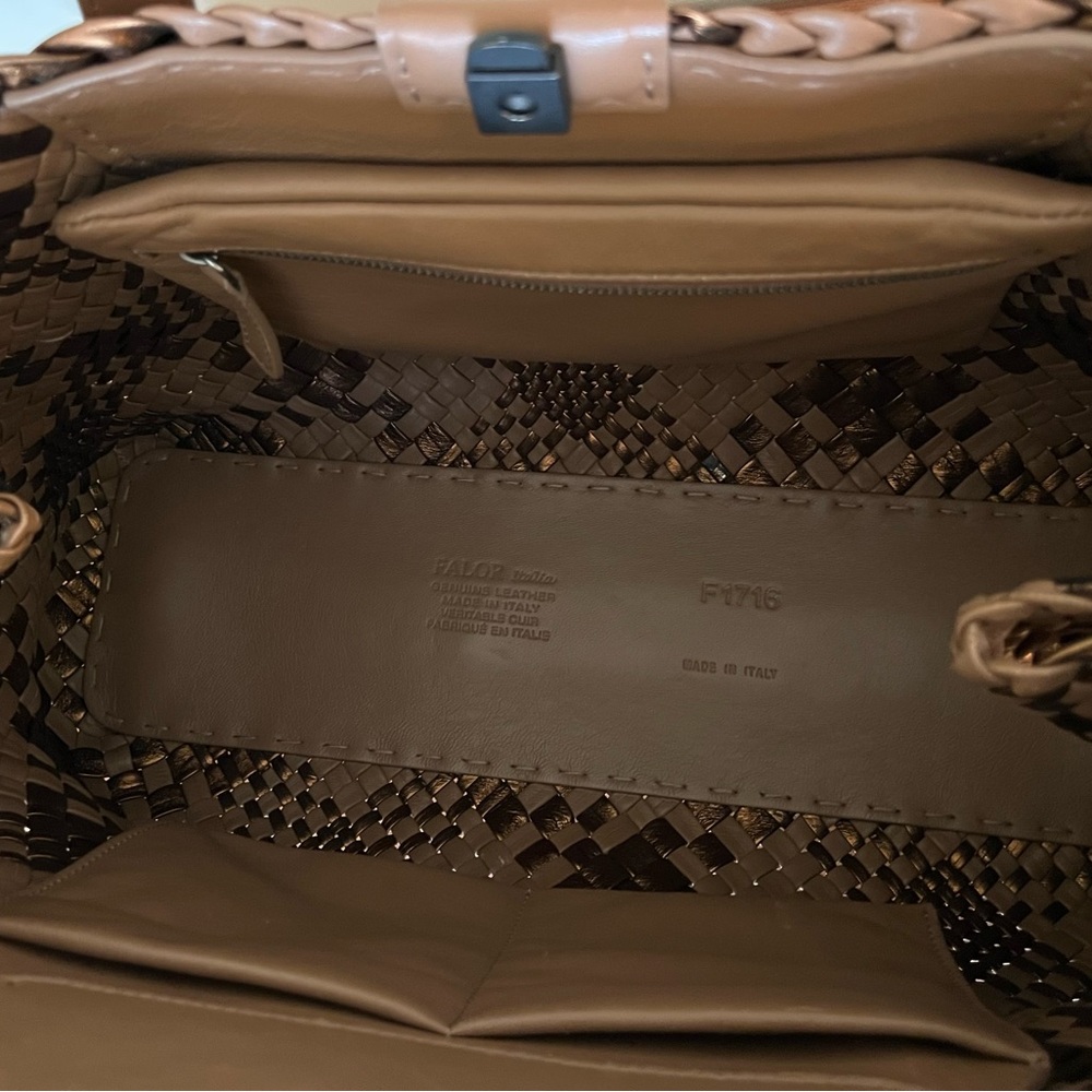 Falor Italy  Woven Leather Tote Bag - Picture 6 of 7